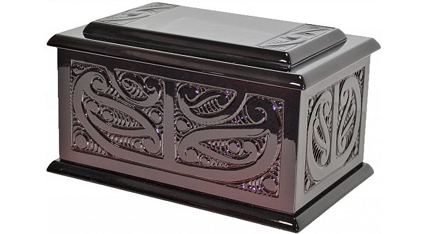 Raised Lid Maori Carved Rosewood