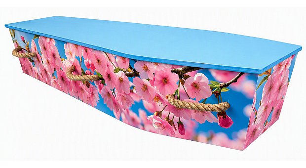 Ply Cherry Blossom Casket with Rope Handles