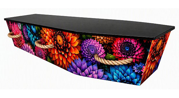 Ply Dahlia Casket with Rope Handles