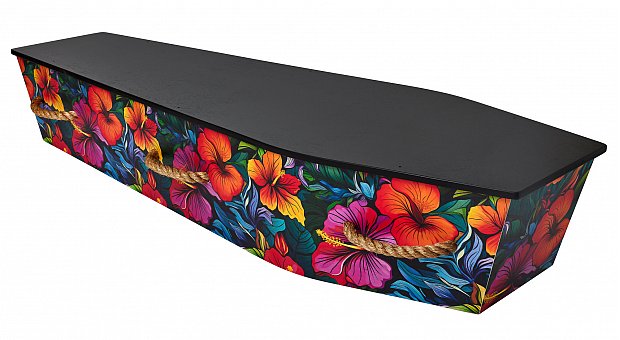 Ply Hibiscus Casket with Rope Handles